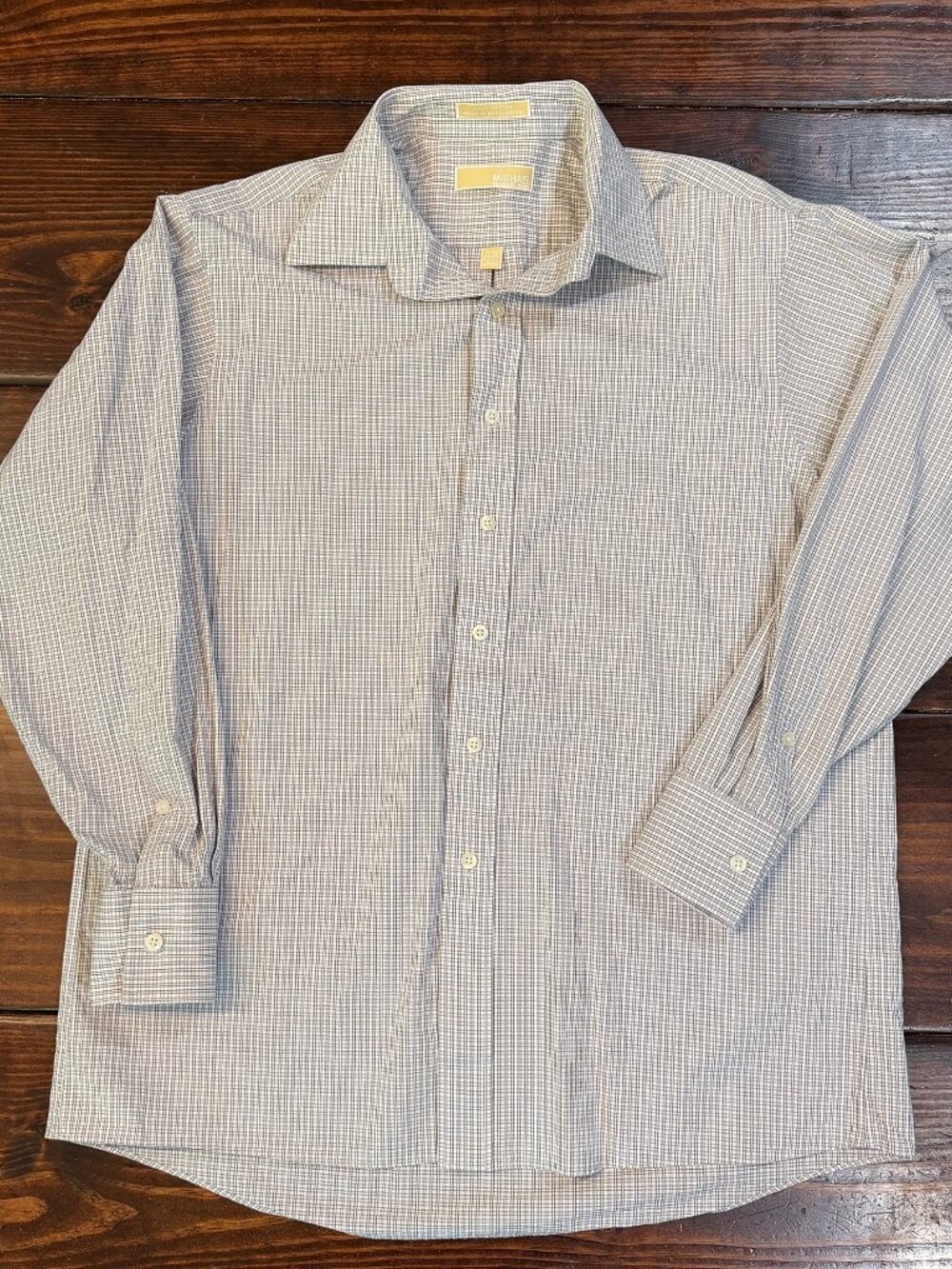 MICHAEL Michael Kors Men's Long Sleeve Button Down Dress Shirt - Size Large